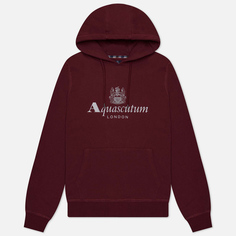 Мужская толстовка Aquascutum Active Big Logo Hoodie Fleece, цвет бордовый
