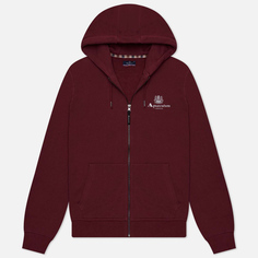 Мужская толстовка Aquascutum Active Small Logo Full Zip Hoodie, цвет бордовый, размер S