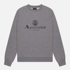 Мужская толстовка Aquascutum Active Big Logo Crew Neck Fleece, цвет серый, размер XL