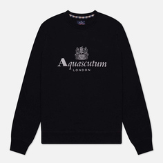 Мужская толстовка Aquascutum Active Big Logo Crew Neck Fleece, цвет чёрный, размер XL
