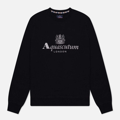 Мужская толстовка Aquascutum Active Big Logo Crew Neck Fleece, цвет чёрный, размер S