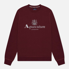 Мужская толстовка Aquascutum Active Big Logo Crew Neck Fleece, цвет бордовый, размер L