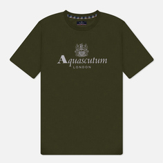 Мужская футболка Aquascutum Active Big Logo, цвет зелёный, размер XXL