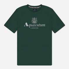 Мужская футболка Aquascutum Active Big Logo, цвет зелёный, размер XL