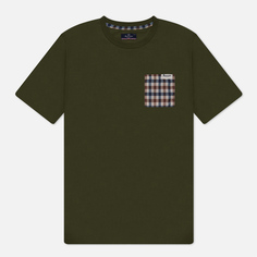 Мужская футболка Aquascutum Active Check Pocket, цвет зелёный, размер XL