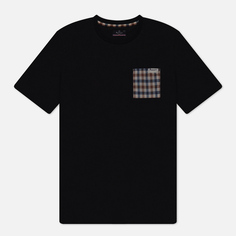 Мужская футболка Aquascutum Active Check Pocket, цвет чёрный, размер M