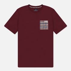 Мужская футболка Aquascutum Active Check Pocket, цвет бордовый, размер XXL