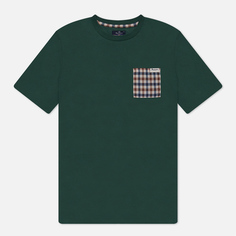 Мужская футболка Aquascutum Active Check Pocket, цвет зелёный, размер M