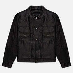 Мужская демисезонная куртка EASTLOGUE Trucker Leather, цвет чёрный, размер XL