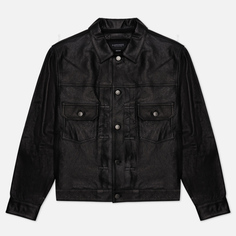 Мужская демисезонная куртка EASTLOGUE Trucker Leather, цвет чёрный