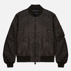 Мужская куртка бомбер EASTLOGUE MA-1 Leather, цвет оливковый, размер L