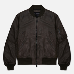 Мужская куртка бомбер EASTLOGUE MA-1 Leather, цвет оливковый