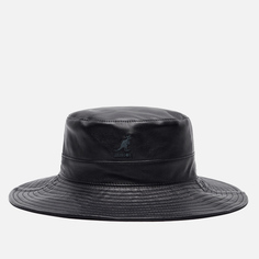 Панама Kangol Faux Leather Reversible, цвет чёрный