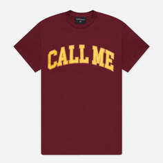 Мужская футболка Call Me 917 Call Me, цвет бордовый, размер S