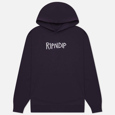 Мужская толстовка RIPNDIP Ripndip Rubber Logo Hoodie, цвет фиолетовый, размер XL
