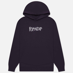Мужская толстовка RIPNDIP Ripndip Rubber Logo Hoodie, цвет фиолетовый