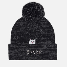 Шапка RIPNDIP Lord Nermal Pom Beanie, цвет чёрный