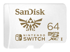 Карта памяти 64Gb - SanDiskNintendo Switch Micro Secure Digital XC Class 10 UHS-I A1 C10 V30 U3 SDSQXAT-064G-GN3ZN