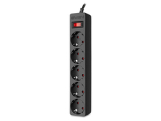 Сетевой фильтр Sven SF-05E 5 Sockets 1.8m Black SV-021559