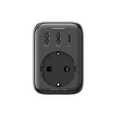 Зарядное устройство Ugreen CD314 DigiNest Outlet Extender Converter 2xUSB-A + USB-C 30W EU/UK Black 15261