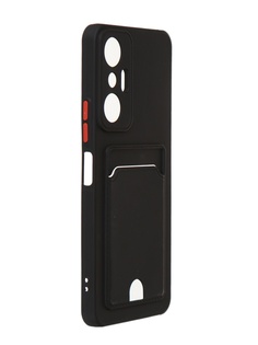 Чехол DF для Infinix Hot 20s Silicone с отделением для карты Black inCardcase-05