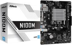 Материнская плата mATX ASRock N100M (N100, DDR4 (3200), 2*SATA 6G, M.2, 2*PCIE, Glan, D-Sub, HDMI, DP, USB Type-C, 2*USB 3.2, 4*USB 2.0)