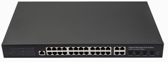 Коммутатор управляемый NST NS-SW-24G4G-PL L2 PoE коммутатор Gigabit Ethernet на 24 RJ45 PoE + 4 x GE Combo Uplink порта. Порты: 24 x GE (10/100/1000 B