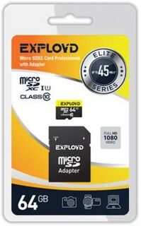Карта памяти MicroSDXC 64GB Exployd EX064GCSDXC10UHS-1-ElU3 w Class 10 Premium UHS-I U3 (95 Mb/s) без адаптера