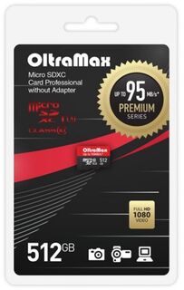 Карта памяти MicroSDXC 512GB OltraMax OM512GCSDXC10UHS-1-PrU3 w Class 10 Premium UHS-I U3 (95 Mb/s) без адаптера