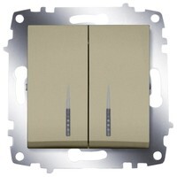 Выключатель ABB 619-011400-203 Cosmo двухклавишный, с подсветкой, 10А, 250В, IP20 (титаниум)