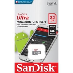 Карта памяти Sandisk microSDHC 32Gb Class10 SDSQUNR-032G-GN3MN Ultra Light w/o adapter