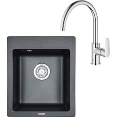 Кухонная мойка и смеситель Granula GR-4201 шварц, Grohe BauEdge 31367001