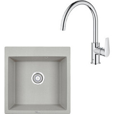 Кухонная мойка и смеситель Granula GR-5102 базальт, Grohe BauEdge 31367001