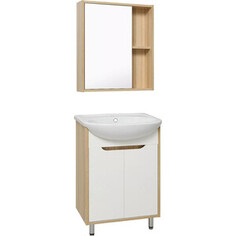Мебель для ванной Runo Эко 61х47 белый/лиственница РУНО