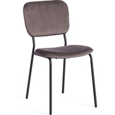 Стул TetChair Carol (mod UC06) металл, вельвет 45x56x82 см Light grey (светло-серый) HLR24 / черный