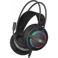 Гарнитура Defender Dexter RGB black (2xJack 3.5mm/USB, игровая, кабель 2м) (64595)