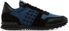 Сине-черные кроссовки Rockstud Valentino Garavani