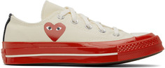 Off-White &amp; Red Низкие кроссовки Converse Edition Chuck 70 Comme des Garçons Play