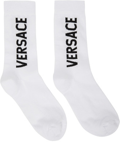 Белые носки с логотипом Versace