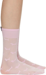 Розовые носки Hector с четырьмя полосками Thom Browne