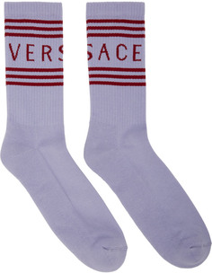 Пурпурно-бордовые носки с винтажным логотипом Versace