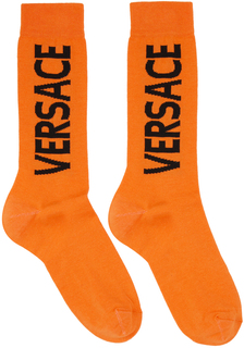 Оранжевые хлопковые носки Versace