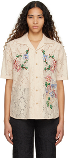 Бежевая рубашка с цветочной вышивкой в ​​виде грибов Andersson Bell