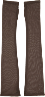 SSENSE Эксклюзивные коричневые перчатки без пальцев Anna Sui