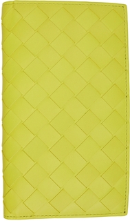 Желтый длинный кошелек со съемным карманом Bottega Veneta