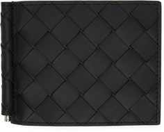 Черный бумажник Intrecciato с зажимом для купюр Bottega Veneta