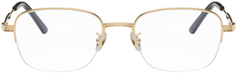 Золотые прямоугольные очки в полуоправе Cartier