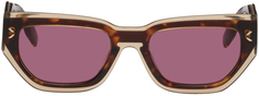 Прямоугольные солнцезащитные очки черепаховой расцветки MCQ