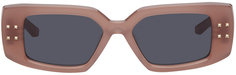 Розовые солнцезащитные очки в прямоугольной оправе с V-образным вырезом Valentino Garavani