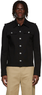 Черная двойная куртка из хлопковой парусины Bottega Veneta